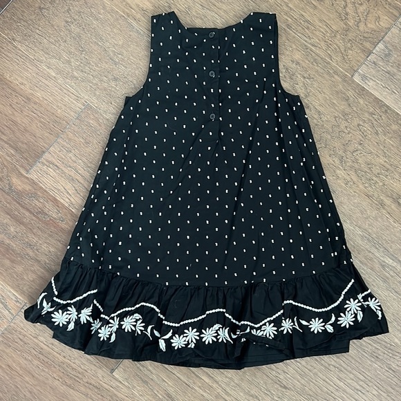 Janie and Jack black dress with white flower embroidery size 6 - Picture 3 of 3